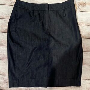 Ann Taylor Loft Jean Skirt Womens Size 4 Knee Length Dark Wash Denim Cotton
